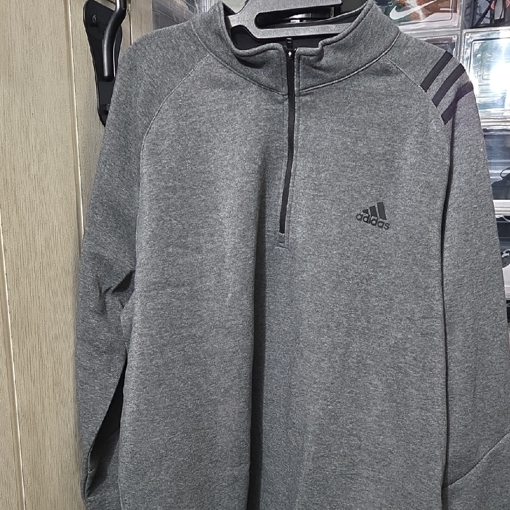 Adidas Charcoal Gray Half-Zip Sweatshirt
